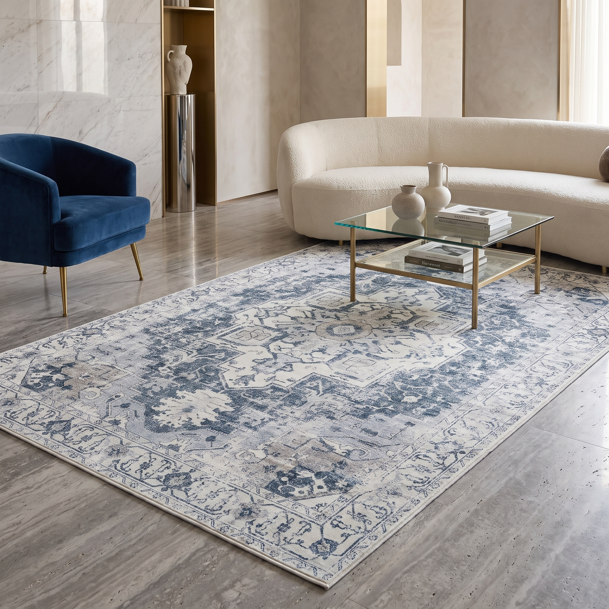 Heritage Medallion Oriental Style Area Rug