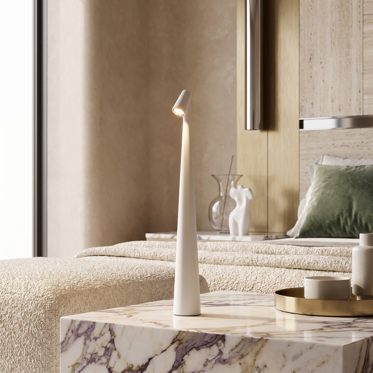 Glowora Rechargeable LED Table Lamp with Touch Dimmer