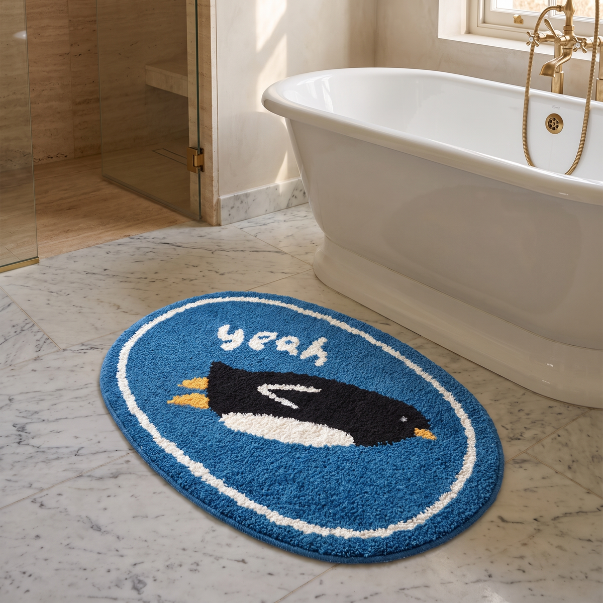 MokoMoko Cute Animal Handcrafted Bath Mat – Penguin