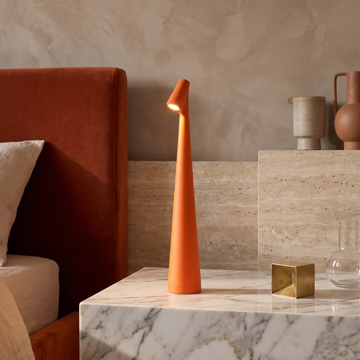 Studio Pin Light Cordless Dimmable Table Lamp – Orange