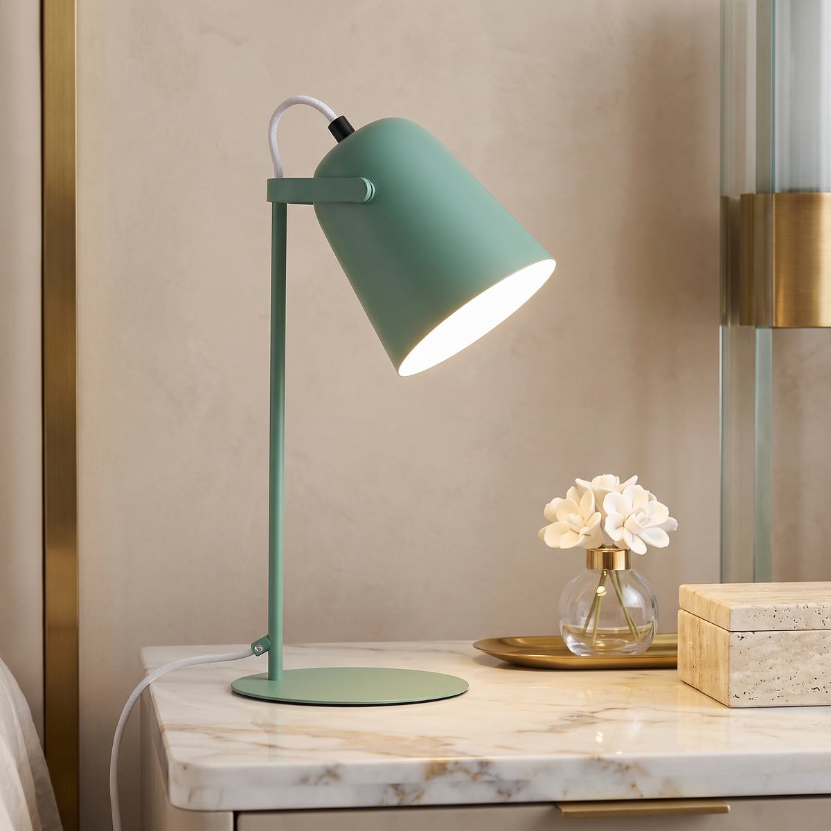 Nordic Metal LED Desk Lamp for Reading and Study – Green