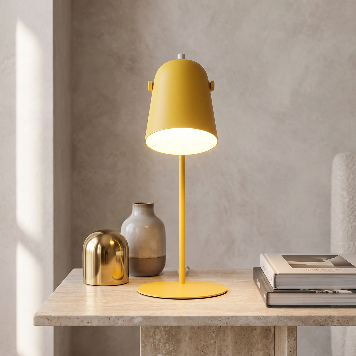 Nordic Metal LED Desk Lamp for Reading and Study – Yellow