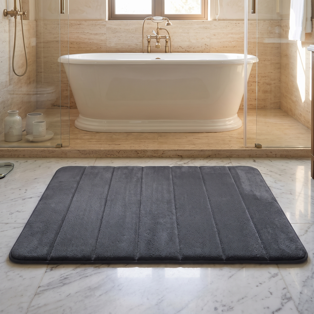 UltraSoft Absorbent Bath Mat – Dark Grey