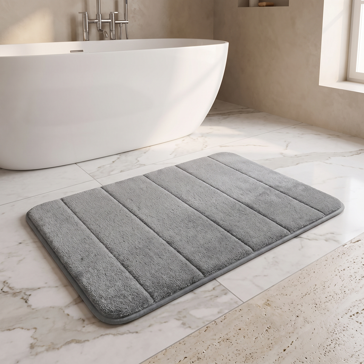UltraSoft Absorbent Bath Mat – Grey