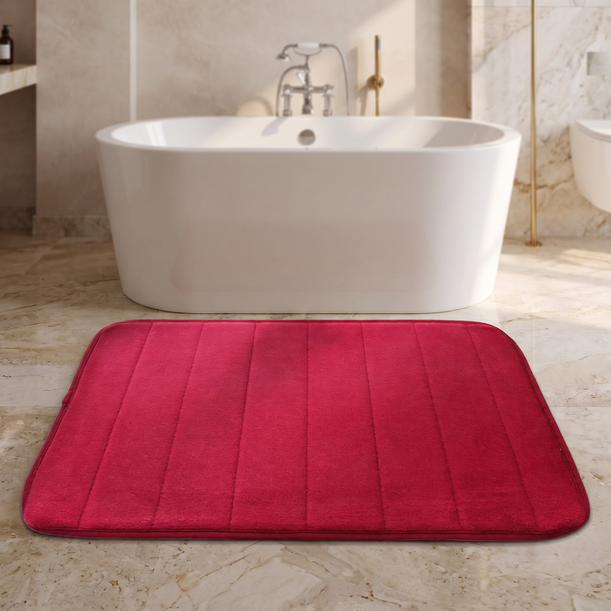 UltraSoft Absorbent Bath Mat – Red