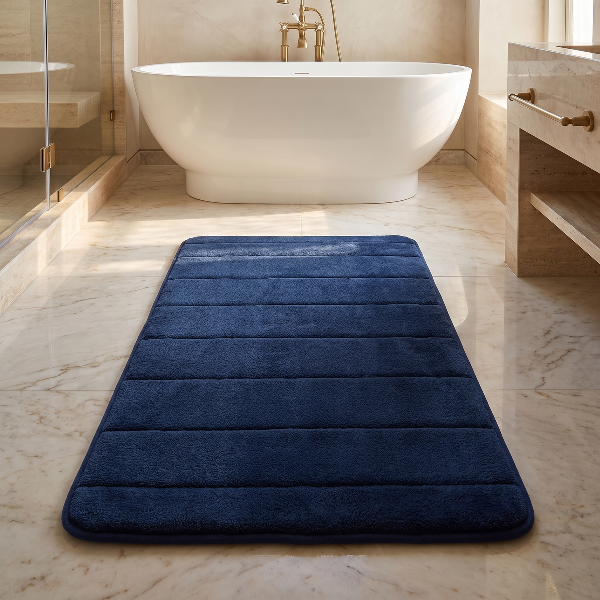 UltraSoft Absorbent Bath Mat – Dark Blue