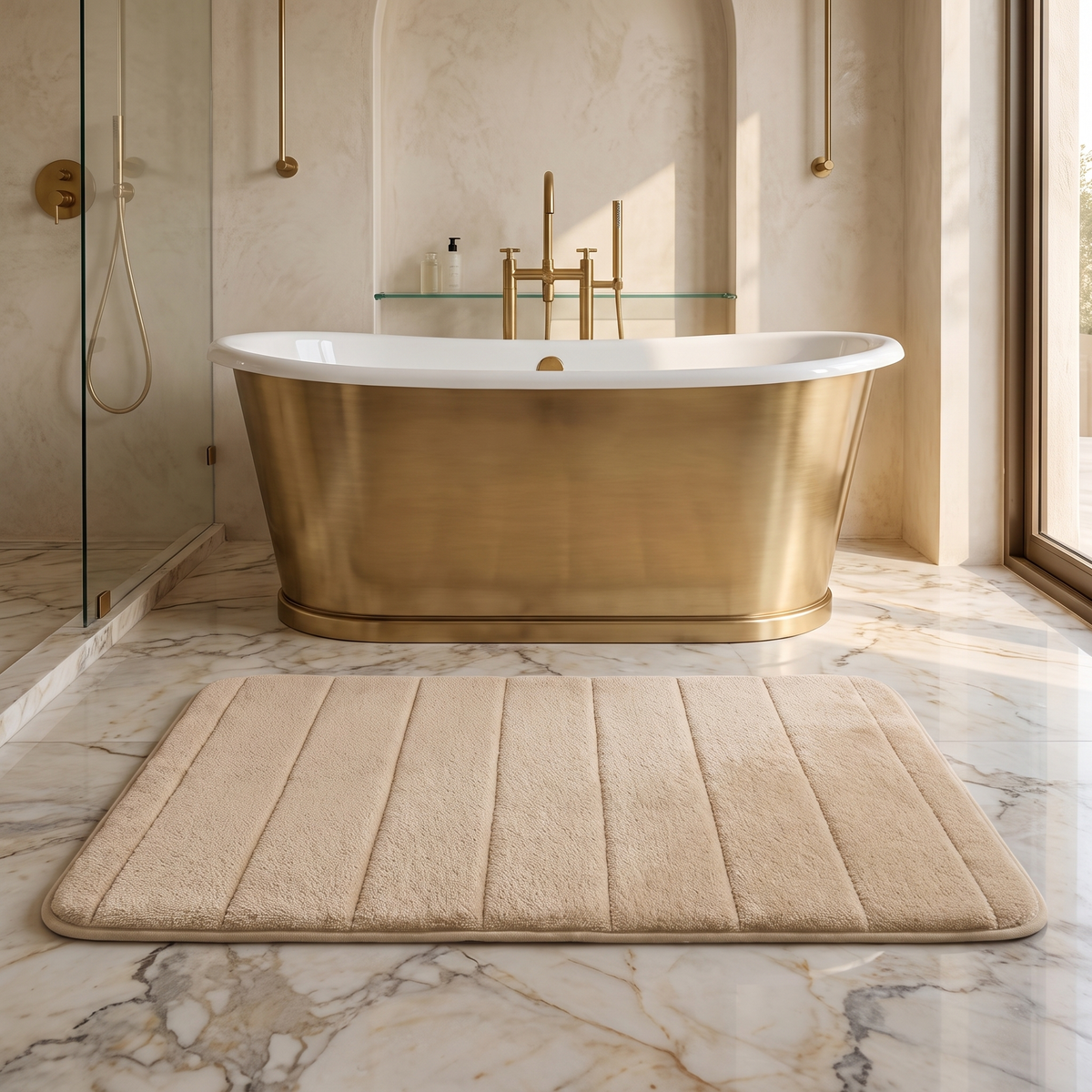 UltraSoft Absorbent Bath Mat – Khaki