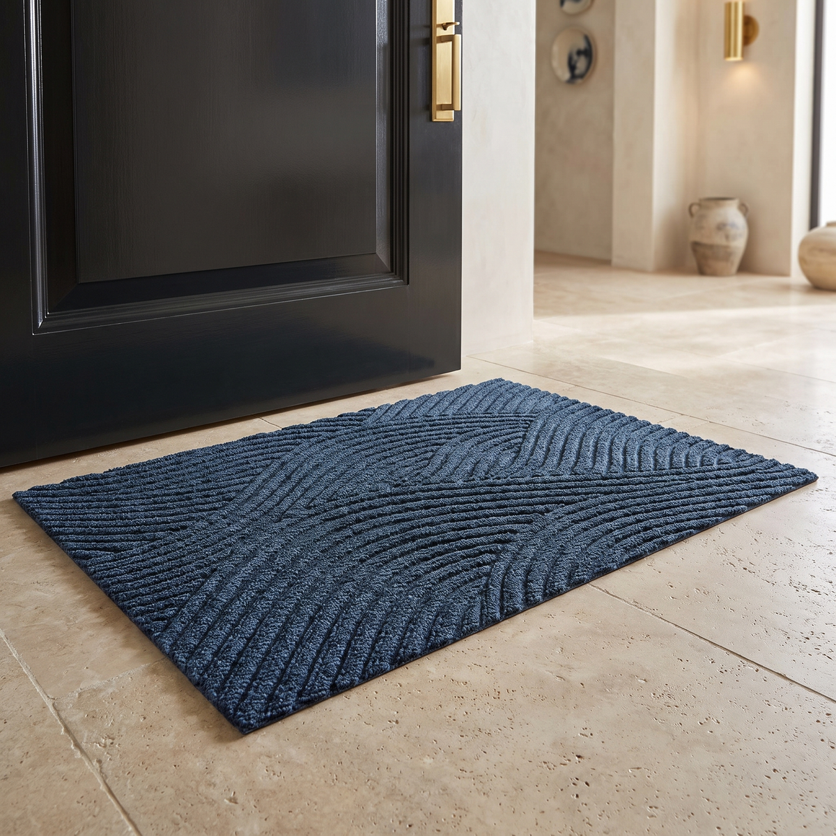 Non Slip Polypropylene Door Mat for Entrances – Blue