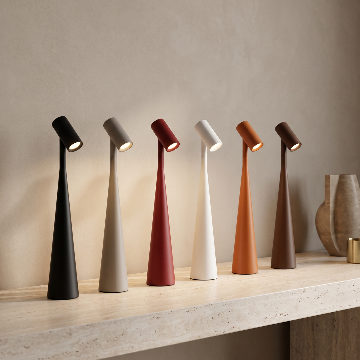 Glowora Rechargeable LED Table Lamp – all six colours