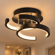 Wren Petite Flush Ceiling Light close up on a hallway ceiling