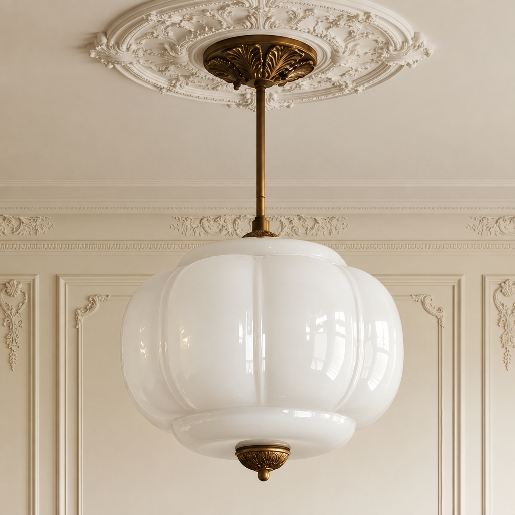Juliette sculpted glass ceiling light in white glass