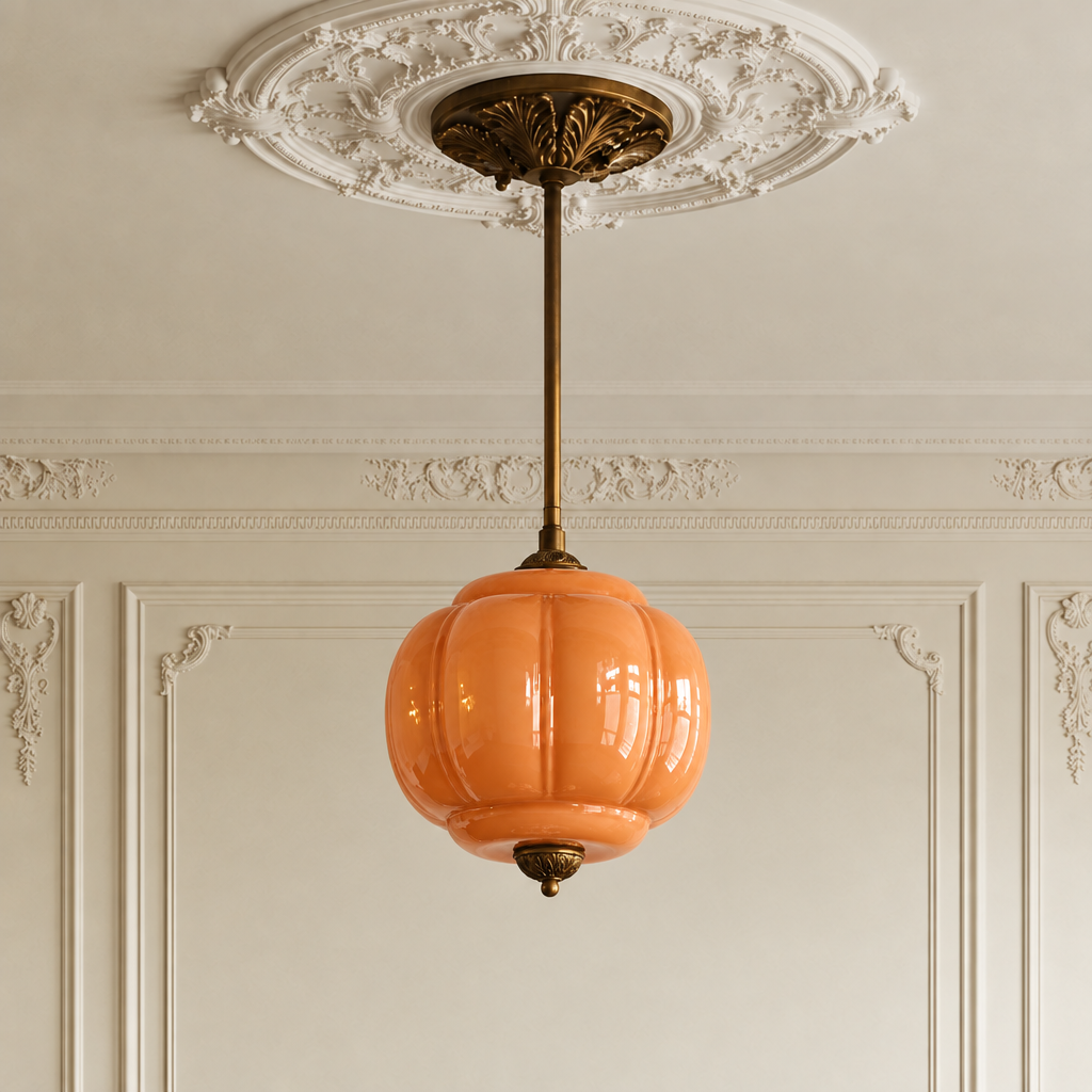 Juliette glass ceiling light medium size in orange glass