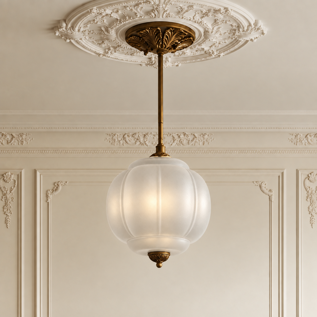 Juliette glass ceiling light medium size in frosted glass