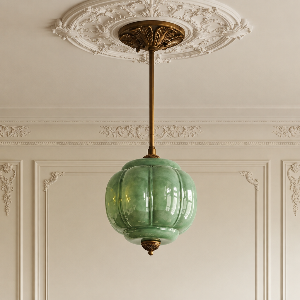 Juliette glass ceiling light medium size in green glass