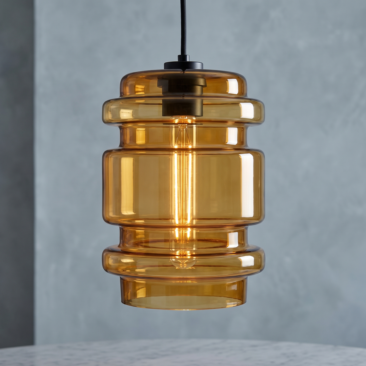 Avery Glass Pendant - Yellow / B
