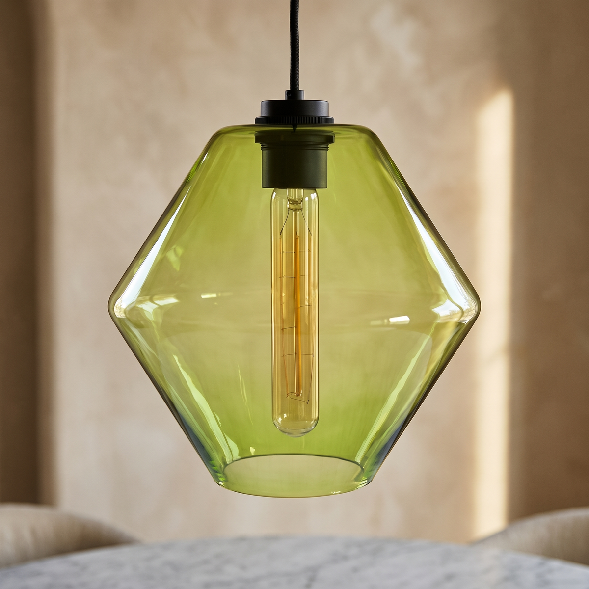 Avery Glass Pendant - Green / C
