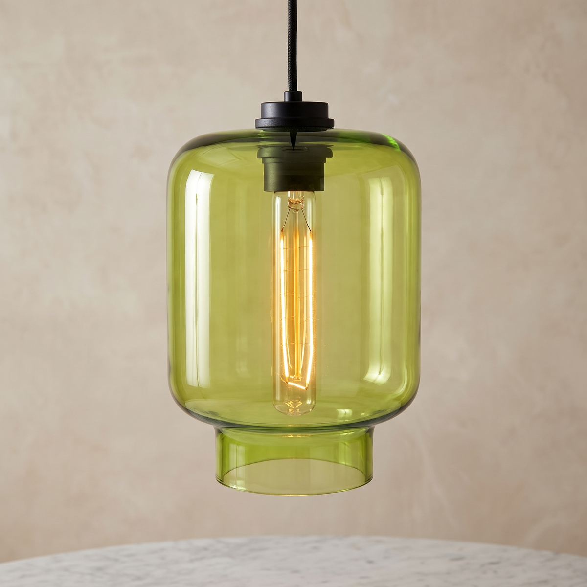 Avery Glass Pendant - Green / D