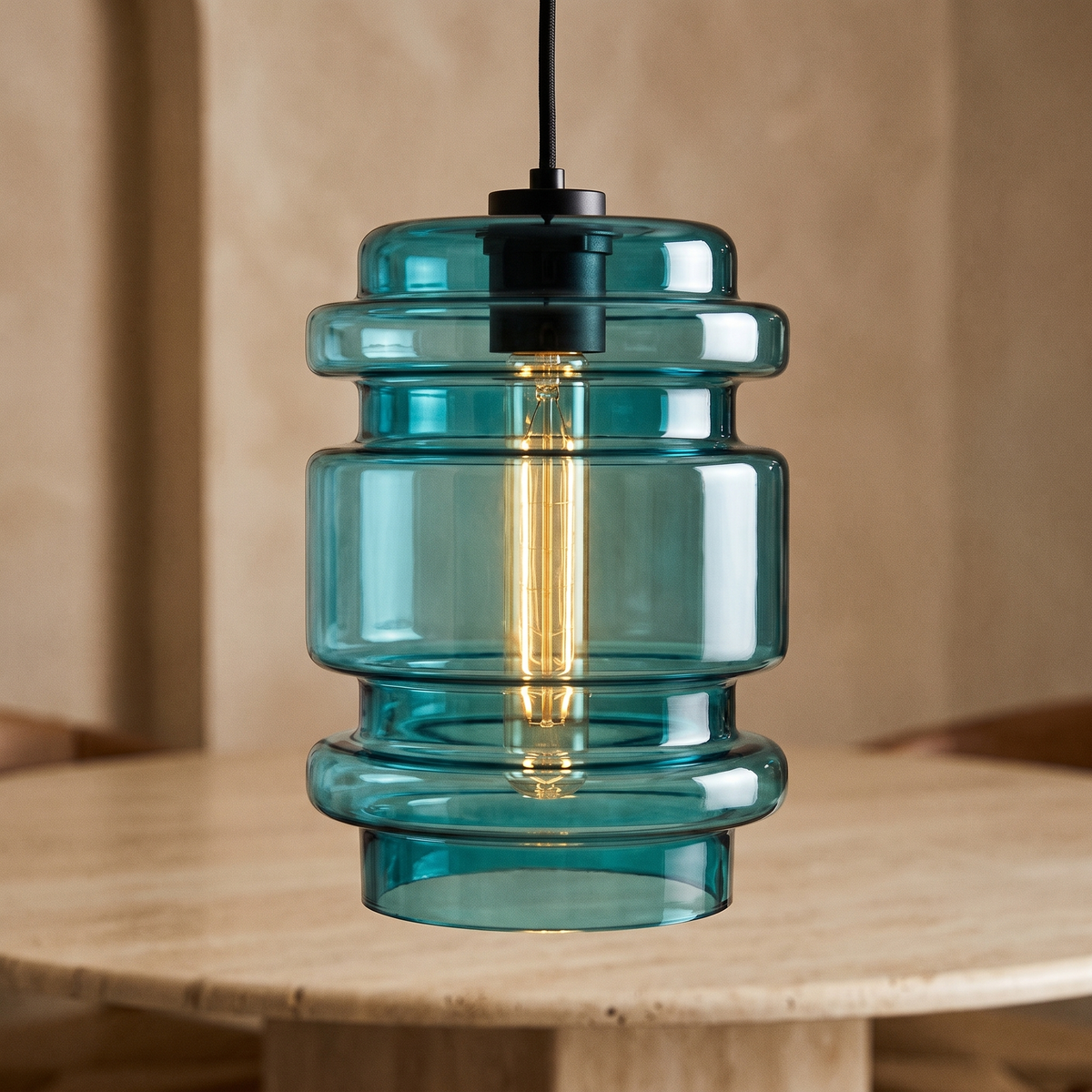 Avery Glass Pendant - Blue / B