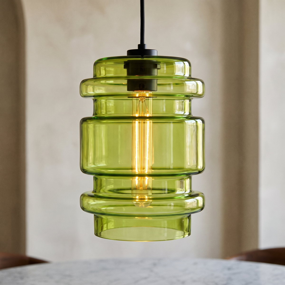 Avery Glass Pendant - Green / B