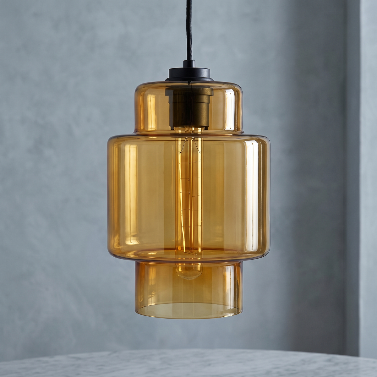 Avery Glass Pendant - Yellow / A