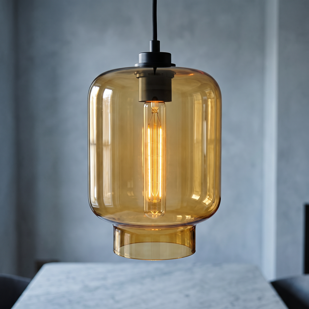 Avery Glass Pendant - Yellow / D