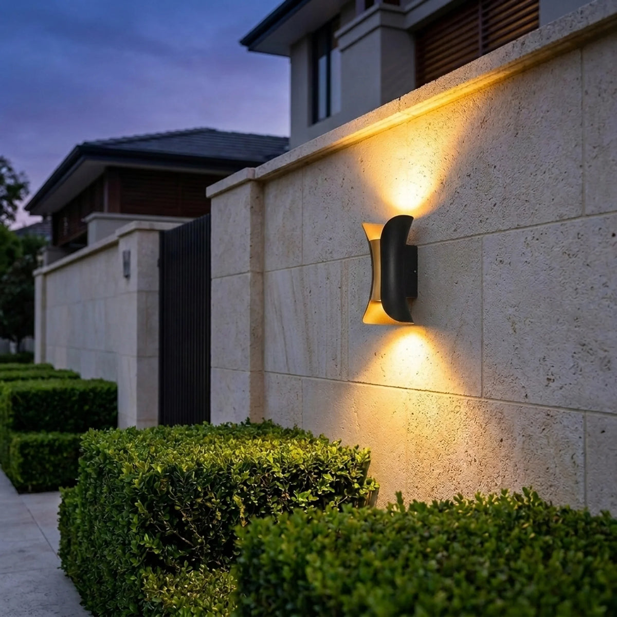 Noxa Curved LED Outdoor Wall Light for Gardens