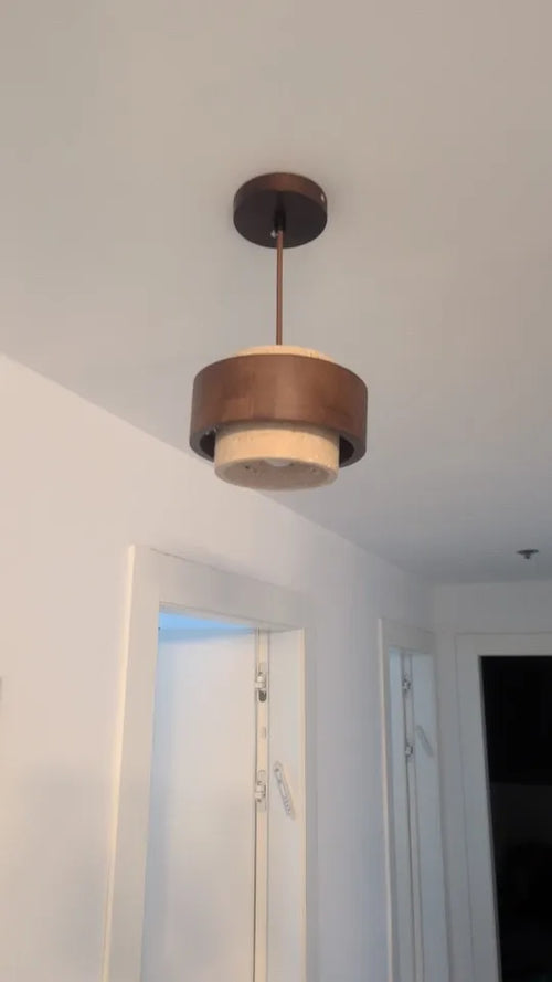 Customer photo of Perra Travertine Pendant Light