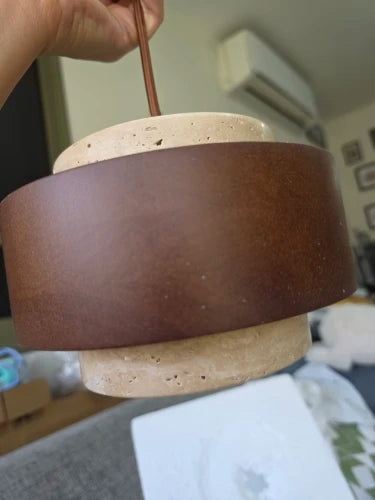 Customer photo of Perra Travertine Pendant Light