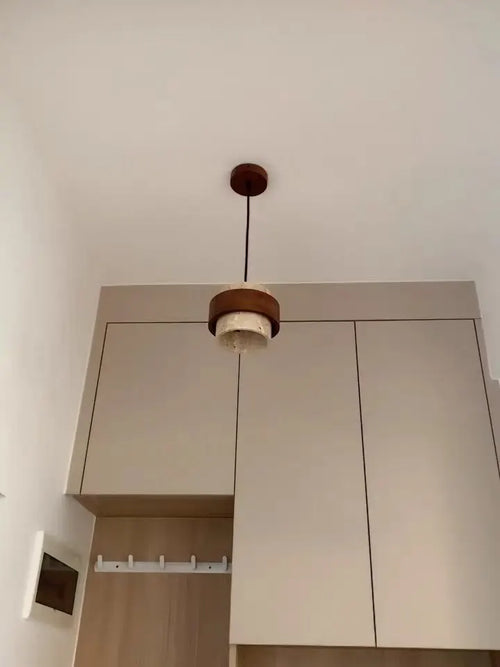 Customer photo of Perra Travertine Pendant Light