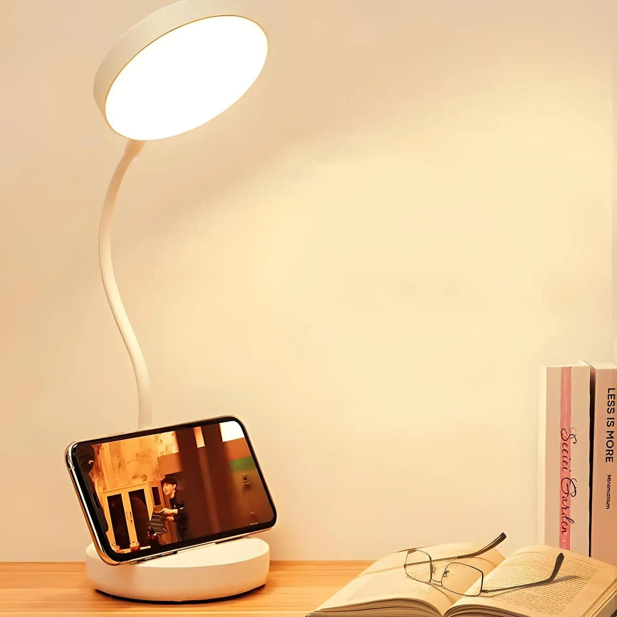 Swan Neck LED Desk Lamp with USB Rechargeable Battery