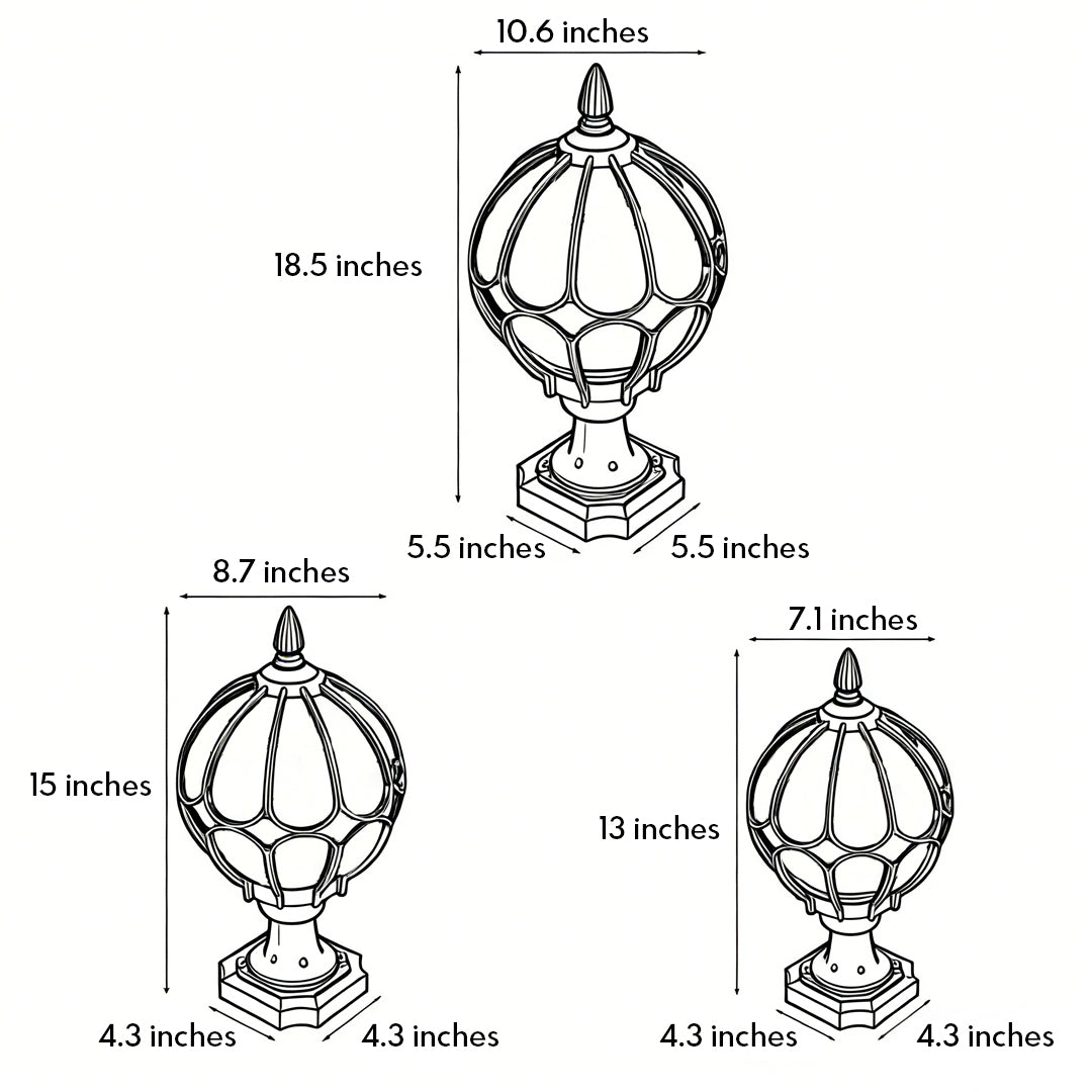 Harrow Globe Pillar Light