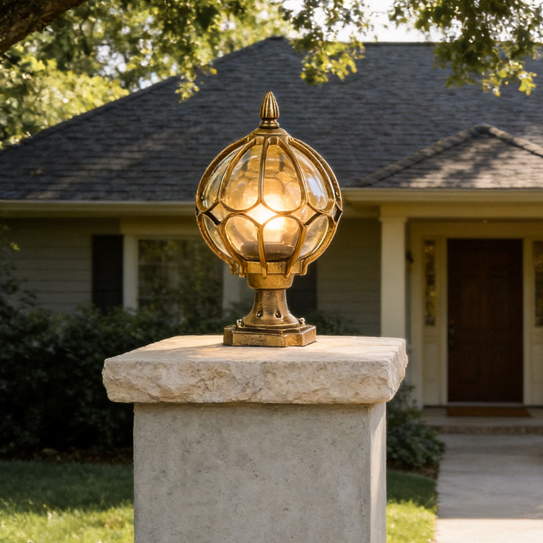 Harrow Globe Pillar Light