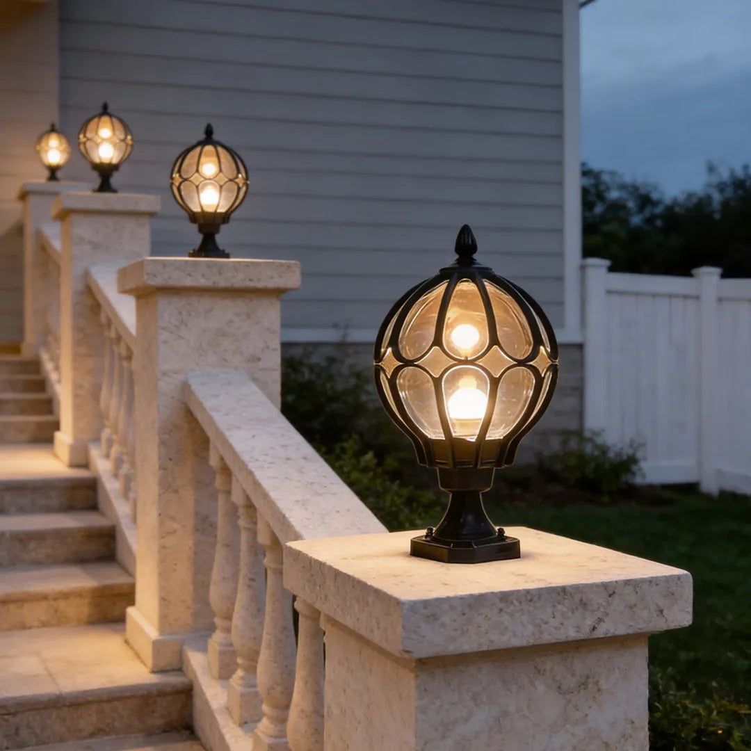 Harrow Globe Pillar Light