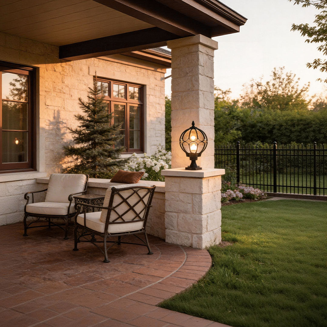 Harrow Globe Pillar Light